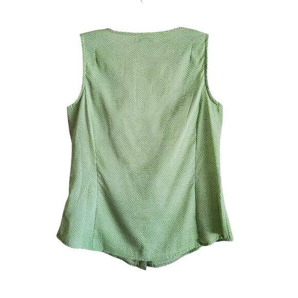 BANANA REPUBLIC Women M Blouse Sleeveless Ruffles Button Up Lime Green Bust 36" - Picture 7 of 7